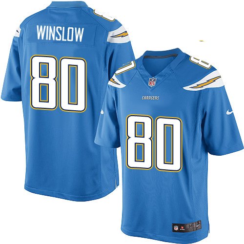 Youth Elite Kellen Winslow Nike Jersey Electric Blue Alternate - #80 NFL Los Angeles Chargers